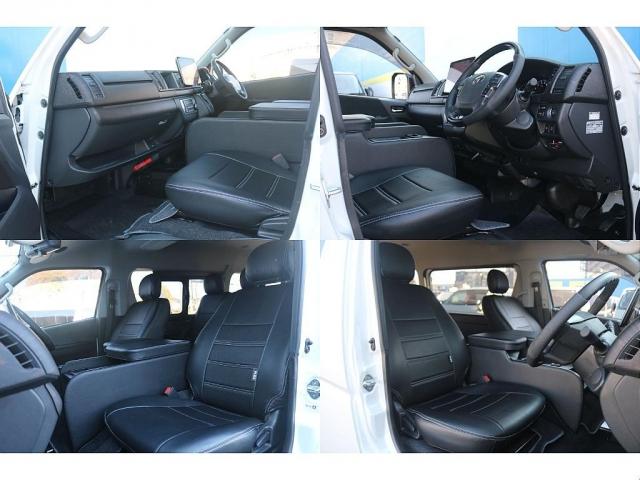 ハイエースワゴン ＧＬ　ロング　内装架装ｆａｍｉｌｉａｒ　ＦＦヒーター　ＢＩＧＸ　ＯＰＴＭサウンド　ＮＣ－１アルミ　シートカバー　ドアバイザー　ルーフスピーカー　ＥＴＣ　センターコンソール　ＬＥＤテール　エアロ　サブバッテリー（7枚目）