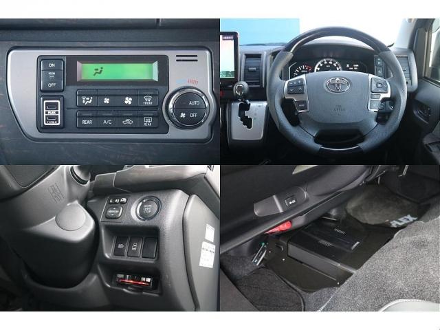 ハイエースワゴン ＧＬ　ロング　内装架装ｆａｍｉｌｉａｒ　ＦＦヒーター　ＢＩＧＸ　ＯＰＴＭサウンド　ＮＣ－１アルミ　シートカバー　ドアバイザー　ルーフスピーカー　ＥＴＣ　センターコンソール　ＬＥＤテール　エアロ　サブバッテリー（8枚目）