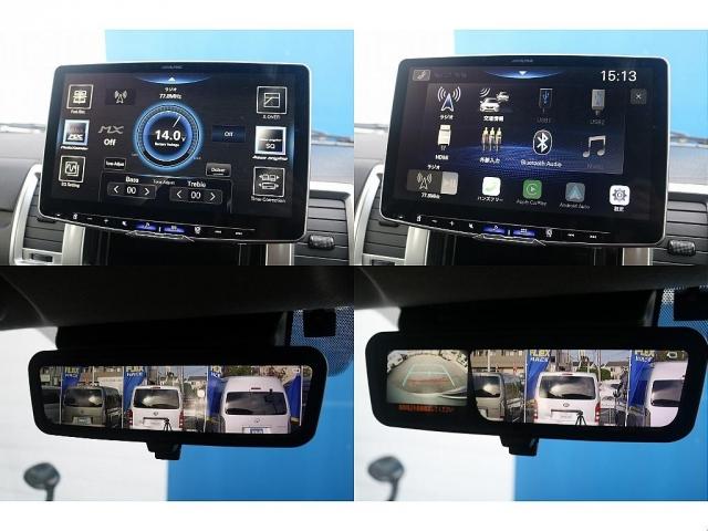 ハイエースバン ロングスーパーＧＬ　ＭＢエディション　ベッドキット　Ｔ－ｆｏｒｃｅフロントスポイラー　ＣＲＳ　リアウィング　ＡＬＰＩＮＥ　　ＢＩＧＸ　Ｄ／Ａ　アーバンカーキ　エンブレムブラック塗装　ドアミラーカバー塗装　マットブラック（8枚目）