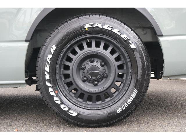 ハイエースバン ロングスーパーＧＬ　ＭＢエディション　ベッドキット　Ｔ－ｆｏｒｃｅフロントスポイラー　ＣＲＳ　リアウィング　ＡＬＰＩＮＥ　　ＢＩＧＸ　Ｄ／Ａ　アーバンカーキ　エンブレムブラック塗装　ドアミラーカバー塗装　マットブラック（30枚目）