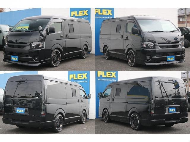 ハイエースバン スーパーＧＬ　ダークプライムＩＩ　ＭＢカスタム　ＢＩＧＸ　フローリング　ベッドキット　ルーフスピーカー　シートカバー　ダウンライト　サイドバー　アミエース　フローリング　ファルケン　Ｗ１１　１７インチ　ＥＴＣ　センターコンソール（17枚目）