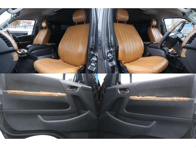 ハイエースバン ロングワイドスーパーGL 丸目フェイスチェンジ ベッドキット ETC フロアマット CFカーゴマット シートカバー キャメル インテリアパネル オープンカントリー ガンメタ ブラウン 4WD ワイドバン カスタム(8枚目)