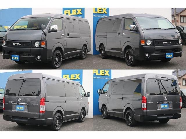 ハイエースバン ロングワイドスーパーGL 丸目フェイスチェンジ ベッドキット ETC フロアマット CFカーゴマット シートカバー キャメル インテリアパネル オープンカントリー ガンメタ ブラウン 4WD ワイドバン カスタム(18枚目)