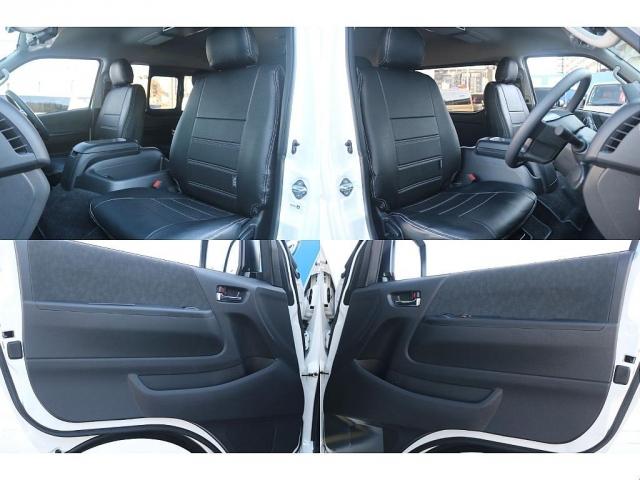 ハイエースワゴン GL ロング familiar センターテーブル フラット フローリング施工 ナビ ETC フリップダウンモニター シートカバー ULTIMATE LEDテール NT-1 16インチ デジタルインナーミラー PVM(10枚目)