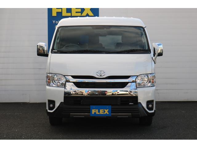 ハイエースワゴン GL ロング familiar センターテーブル フラット フローリング施工 ナビ ETC フリップダウンモニター シートカバー ULTIMATE LEDテール NT-1 16インチ デジタルインナーミラー PVM(30枚目)