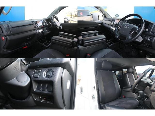 ハイエースバン スーパーＧＬ　ダークプライム　ベッドキット　ＣＦカーゴ　社外フロントスポイラー　煌ＬＥＤテール　７インチナビ　サイドバー　ＥＴＣ　バックカメラ　ベッドキット　ガッツミラー同色塗装　フェニーチェ　１６インチ　グッドイヤー（7枚目）