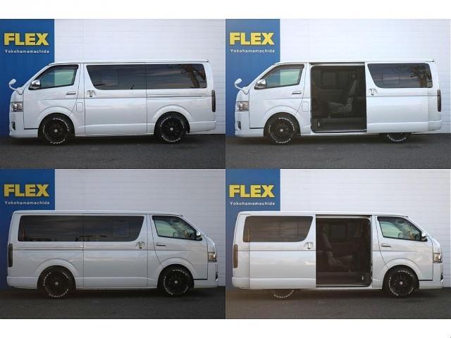 ハイエースバン スーパーＧＬ　ダークプライム　ベッドキット　ＣＦカーゴ　社外フロントスポイラー　煌ＬＥＤテール　７インチナビ　サイドバー　ＥＴＣ　バックカメラ　ベッドキット　ガッツミラー同色塗装　フェニーチェ　１６インチ　グッドイヤー（18枚目）