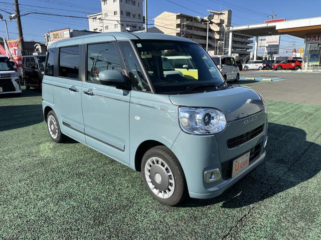 ムーヴキャンバス セオリーＧ　１年保証・走行距離無制限　走行距離２，１９０ｋｍ　デモカーＵＰ　ＬＥＤヘッドライト　ＬＥＤフォグランプ　両側電動スライドドア　左右シートヒーター（6枚目）