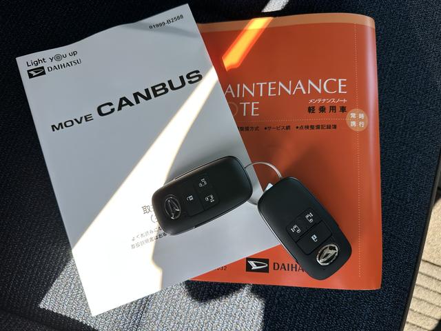 ムーヴキャンバス セオリーＧ　１年保証・走行距離無制限　走行距離２，１９０ｋｍ　デモカーＵＰ　ＬＥＤヘッドライト　ＬＥＤフォグランプ　両側電動スライドドア　左右シートヒーター（23枚目）