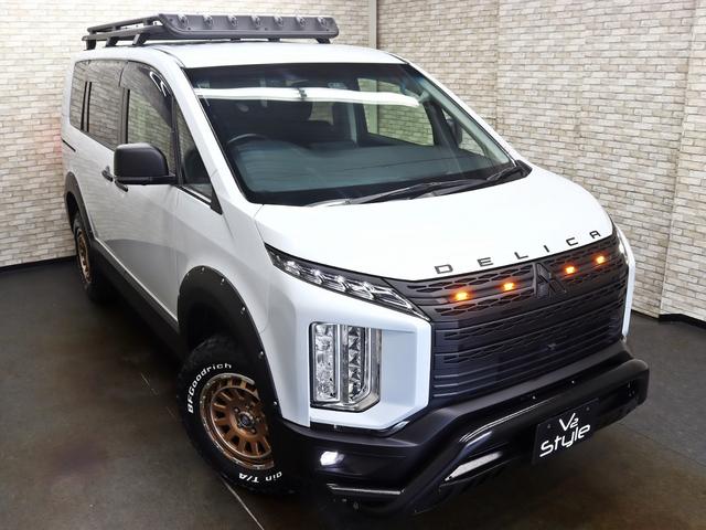 デリカＤ：５ Ｇ　パワーパッケージ　４ＷＤ／両側電動ＳＤ／ｅ‐Ａｓｓｉｓｔ／純正１０．１ナビ／ＩＰＦグリルマーカー／ＢＵＳＴＥＲＳ２０８０改／ＧＯＱＢＵＴＯＲ－３／ＪＡＯＳオーバーフェンダー／リフトＵＰ／ＮＥＷ１６インチＡＷ／記録簿付（2枚目）