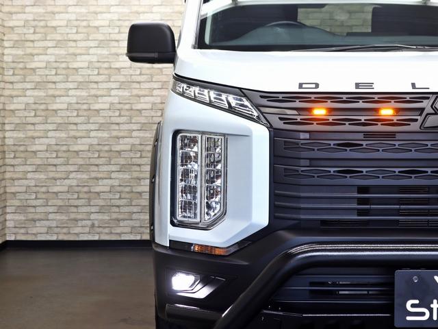 デリカＤ：５ Ｇ　パワーパッケージ　４ＷＤ／両側電動ＳＤ／ｅ‐Ａｓｓｉｓｔ／純正１０．１ナビ／ＩＰＦグリルマーカー／ＢＵＳＴＥＲＳ２０８０改／ＧＯＱＢＵＴＯＲ－３／ＪＡＯＳオーバーフェンダー／リフトＵＰ／ＮＥＷ１６インチＡＷ／記録簿付（7枚目）