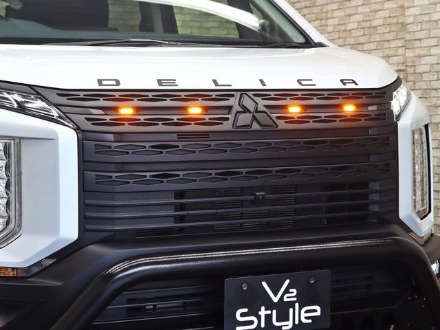 デリカＤ：５ Ｇ　パワーパッケージ　４ＷＤ／両側電動ＳＤ／ｅ‐Ａｓｓｉｓｔ／純正１０．１ナビ／ＩＰＦグリルマーカー／ＢＵＳＴＥＲＳ２０８０改／ＧＯＱＢＵＴＯＲ－３／ＪＡＯＳオーバーフェンダー／リフトＵＰ／ＮＥＷ１６インチＡＷ／記録簿付（10枚目）