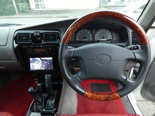 ハイラックスサーフ ＳＳＲ－Ｘ　色替えオールペイント　サンルーフ　エクリプスナビ＆フルセグＴＶ　バックカメラ　ＥＴＣ　キーレス　ＨＥＲＩＴＡＧＥシートカバー＆足マット　ステアリング　リフトアップ＆社外１７ＡＷ　社外マフラー（24枚目）