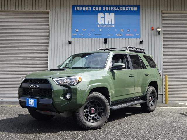 ４ランナー 　ＴＲＤＰＲＯ　新車並行　ワンオーナー　アーミーグリーン　ブラックレザーシートＴＲＤロゴ入り　トヨタセーフティセンス　サンルーフ　ＡｐｐｌｅＣａｒＰｌａｙ　ＥＴＣ　フロント　サイド　バックカメラ（4枚目）