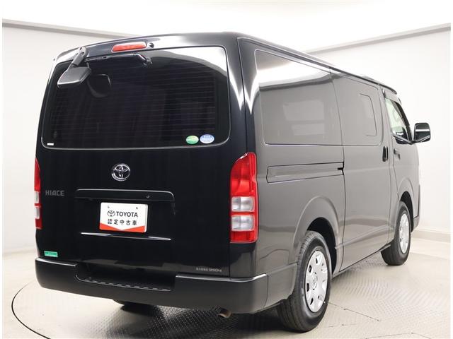 ハイエースバン ロングＤＸ　助手席エアバッグ　ブレーキサポート　リアカメラ　フルセグテレビ　ＤＶＤ　ＬＥＤライト　ＰＷ　運転席エアバッグ　ナビテレビ　横滑り防止　整備点検記録簿　イモビ付　パワーステアリング　エアコン　ＡＢＳ（3枚目）
