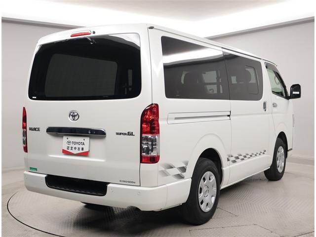ハイエースバン ロングスーパーGL フルフラット リアカメラ SRS ダブルエアバッグ Wエアコン 横滑り防止装置付 盗難防止機能 キーレス スマートエントリー DVD視聴可 エアコン パワステ ナビTV ETC ABS メモリーナビ(3枚目)