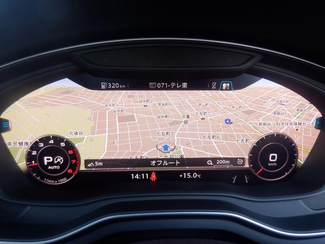 Ａ５スポーツバック ４０ＴＦＳＩスポーツ　Ｓライン　アウディプレセンス　バーチャルコックピット　ＬＥＤ　ＡＣＣ　衝突軽減　電動シート・ヒーター　ナビ　ＴＶ　３６０度カメラ　ソナー　パーキングアシスト　電動Ｒゲート　ＣＤ録音　ＤＶＤ　ＵＳＢ　Ｂｌｕｅｔｏｏｔｈ　パドルシフト（24枚目）