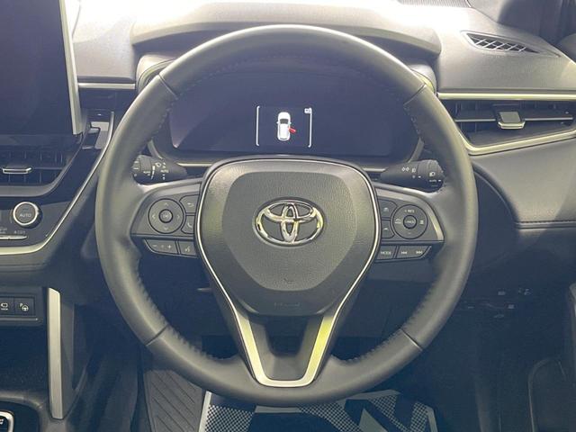 カローラクロス ハイブリッド Z ガラスルーフ 10.5型ナビ 全周囲カメラ セーフティセンス レーダークルーズ BSM 禁煙車 電動リアゲート ハーフレザーシート パワーシート ドラレコ コーナーセンサー スマートキー(11枚目)