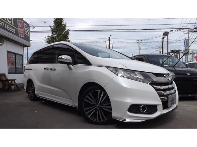 オデッセイ アブソルート・ＥＸ　ナビ／ＴＶ／Ｂｌｕｅｔｏｏｔｈ／全方位カメラ／ＨＤＭＩ／後席フリップダウンＭ／ＥＴＣ／黒本革パワーシート／両側自動ドア／レーダークルーズ／衝突軽減ブレーキ／ＢＳＭ／左右シートヒーター／記録簿付／禁煙（3枚目）