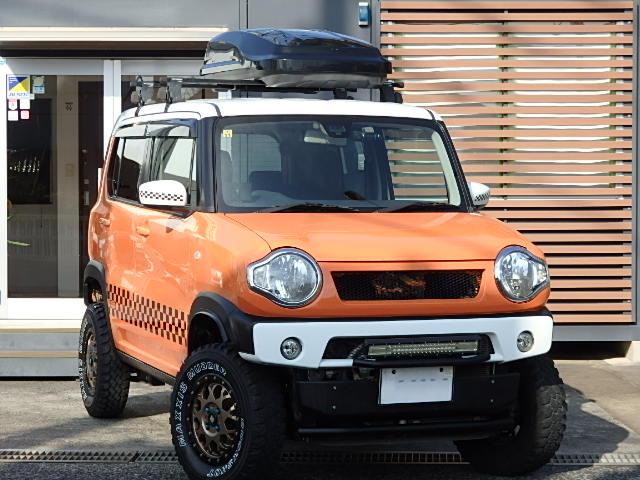 ハスラー Gターボ リフトアップ 前後ショートバンパー ハイスタイルマフラー エクストリームジェイAW マッドテレーンタイヤ AppleCarPlay Bluetooth ルーフBOX 車検整備付 1年保証(2枚目)