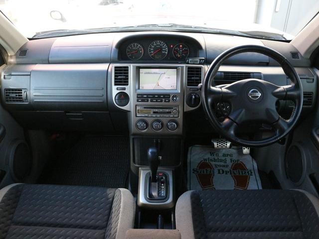 エクストレイル ＧＴ　後期型・ＳＲ２０ＶＥＴターボ・ハイパールーフ・純正エアロ・バグガード・ＲＡＹＳ１７インチアルミ・ＥＴＣ・キーレス・オートＡ／Ｃ・純正ナビ・ウィンカーミラー・ドアバイザーＨＩＤヘッドライト・フォグランプ（5枚目）