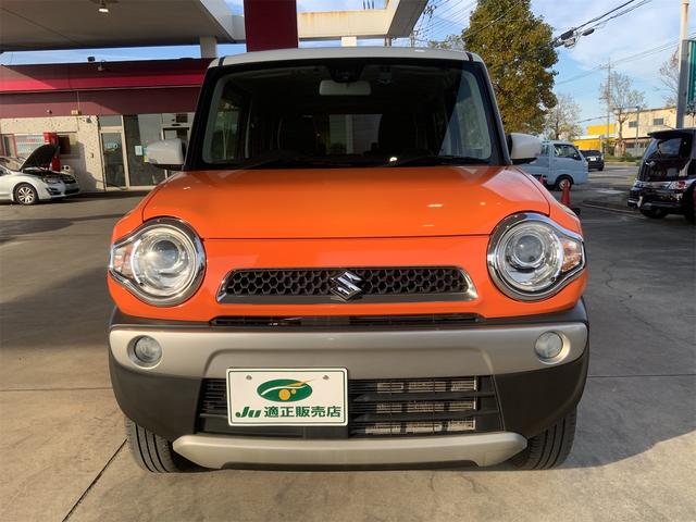 ハスラー Ｘターボ　ルーフレール　ドラレコ　ナビ　バックカメラ　ＥＴＣ　ツートンホワイトルーフ　ＨＩＤヘッド　スマートキー　プッシュスタート　レーダーブレーキ　４ＷＤ　ターボ　誤発進抑制　ワンセグＴＶ　シートヒーター（2枚目）