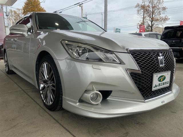 クラウン アスリートＧ　ムーンルーフ　モデリスタエアロ　黒革シート　シートヒーター・ベンチレーション　ナビ　バックカメラ　パワーシート　ＨＩＤヘッド　イージークローザー　ＬＥＤフォグ　１８インチＡＷ　ＥＴＣ　１０スピーカー（6枚目）