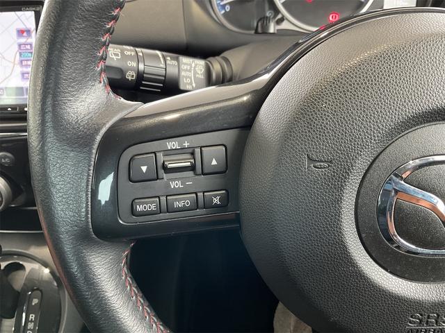 デミオ 13-スカイアクティブ シューティングスタースポルト コンフォートPKG LEDヘッド ETC ナビ フルセグ地デジTV スマートキー ガンメタ14インチAW フォグライト アイドリングストップ 革巻きステアリング レインセンサーワイパー オートライト(28枚目)