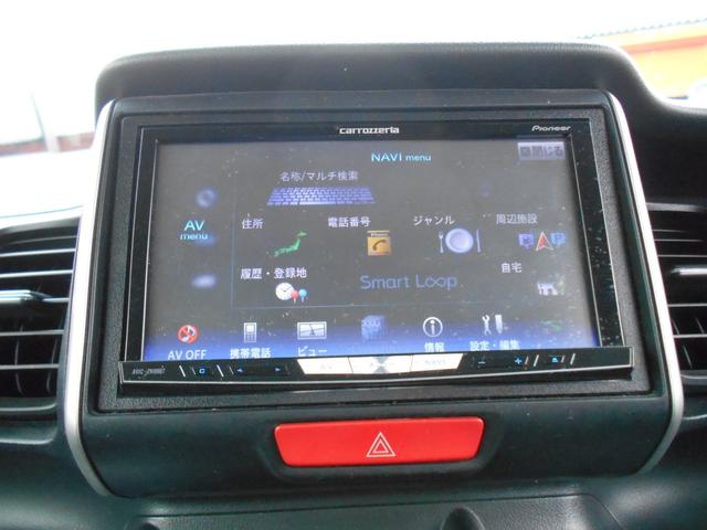 N-BOX G SSパッケージ アイドリングストップ カロッツェリアメモリーナビ Bluetooth ステアリングリモコン バックカメラ ETC 両側パワースライドドア スマートキー 純正14インチアルミ 横滑り防止装置(3枚目)