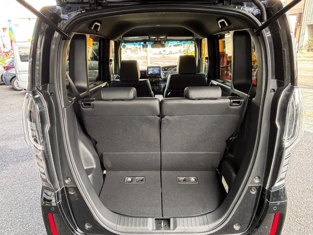 Ｎ－ＢＯＸカスタム Ｌターボ　ホンダセンシング　衝突軽減ブレーキ　誤発進抑制　後方誤発進抑制　歩行者事故低減ステアリング　アダプティブクルコン　標識認識機能　オートハイビーム　社外メモリーナビ　Ｂカメラ　両側パワスラ　ローダウン（22枚目）