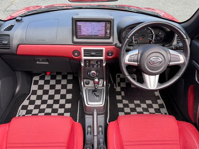 コペン セロ 純正SDナビ+フルセグTV+バックカメラ LEDヘッドライト フォグランプ 純正16AW レッドインテリアパック ステアリングスイッチ 前席シートヒーター 電動オープン スペアキー有 プッシュスタート(2枚目)