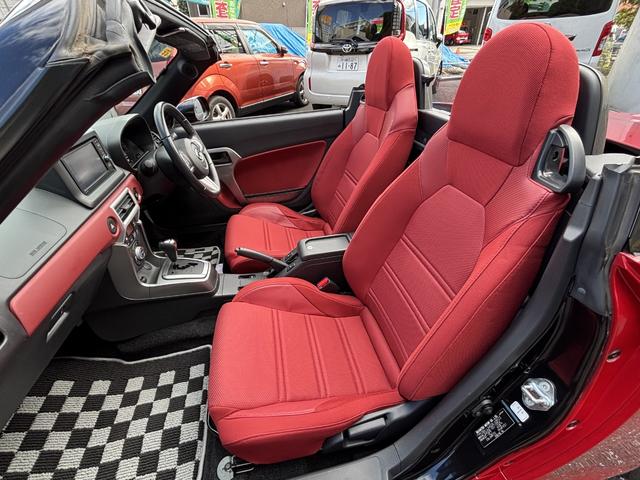 コペン セロ 純正SDナビ+フルセグTV+バックカメラ LEDヘッドライト フォグランプ 純正16AW レッドインテリアパック ステアリングスイッチ 前席シートヒーター 電動オープン スペアキー有 プッシュスタート(25枚目)