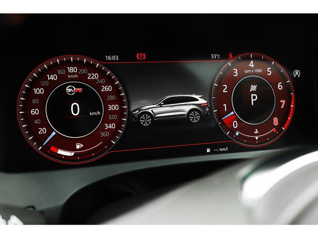 Ｆペイス ＳＶＲ　２０２０年モデル　パノラマサンルーフ　ＯＰ２２インチＡＷ　アクティブエキゾースト　赤黒レザーパフォーマンスシート　シートクーラー　ＭＥＲＩＤＩＡＮ　ナビ　ＴＶ　３６０度カメラ　ＡＣＣ　車検Ｒ８年１２月（43枚目）