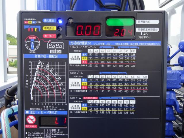 キャンター 　４段クレーン付　タダノ　ＺＸ２９４ＨＲＳＡ　警報仕様　２．９ｔ吊り　ワイド　ロング　ボディ長３．７ｍ　全低床　３．８ｔ積み　１７５馬力（29枚目）