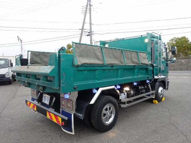 ヒノレンジャー 　土砂ダンプ　３４５０ｋｇ積載　新明和工業製　電動コボレーン付　容積約２．３８ｍ３　角底一方開　標準幅　ベッド付　　アドブルー不要（4枚目）