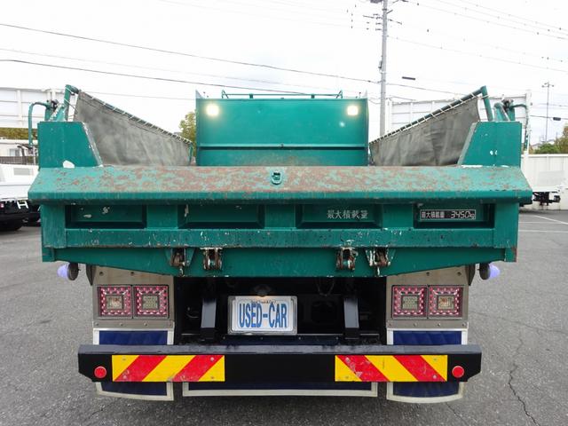 ヒノレンジャー 　土砂ダンプ　３４５０ｋｇ積載　新明和工業製　電動コボレーン付　容積約２．３８ｍ３　角底一方開　標準幅　ベッド付　　アドブルー不要（5枚目）