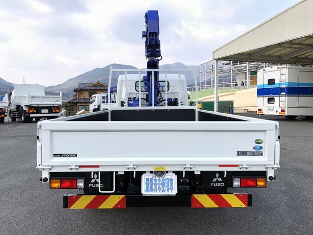 キャンター 　４段クレーン付平ボディ　３．８トン積載　タダノ　警報仕様　ラジコン付　３．７ｍボディ　ワイド　ロング　全低床　パブコ製　木製あおり３方開（6枚目）