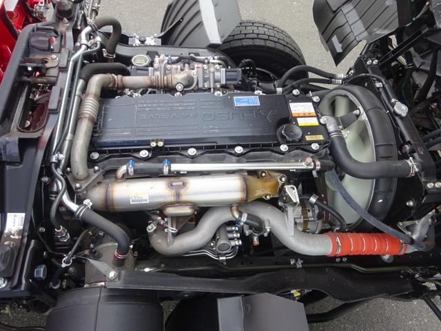 ファイター 　増トン　４段クレーン付　古河ユニック製　警報仕様　ラジコン付　７．７トン積載　ワイド幅　ベッド付　木製あおり３方開　超ワイド角足アウトリガ　２４０馬力（10枚目）