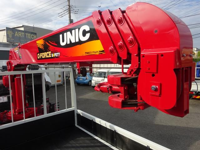 ファイター 　増トン　４段クレーン付　古河ユニック製　警報仕様　ラジコン付　７．７トン積載　ワイド幅　ベッド付　木製あおり３方開　超ワイド角足アウトリガ　２４０馬力（11枚目）