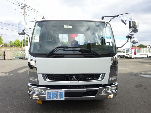 ファイター 　増トン　４段クレーン付　古河ユニック製　警報仕様　ラジコン付　７．７トン積載　ワイド幅　ベッド付　木製あおり３方開　超ワイド角足アウトリガ　２４０馬力（40枚目）