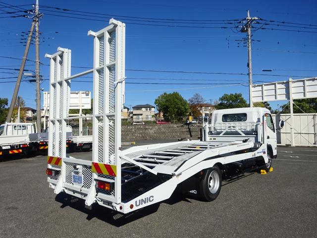 キャンター 2台積み積載車 古河ユニック製 3.5トン積載 スーパーツインキャリアネオ ラジコン ウインチ付 ワイド幅 超ロング 高床 175馬力 油圧式リアゲート(4枚目)