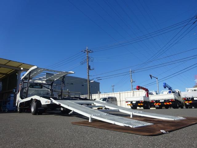 キャンター 2台積み積載車 古河ユニック製 3.5トン積載 スーパーツインキャリアネオ ラジコン ウインチ付 ワイド幅 超ロング 高床 175馬力 油圧式リアゲート(35枚目)