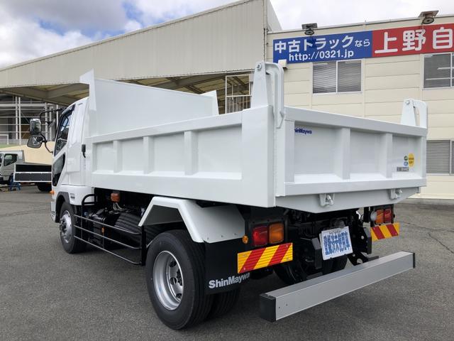 ファイター 　増トン　土砂ダンプ　新明和工業製　８トン積載　３．４ｍボディ　４．０ｍ３　角底　強化一方開　標準幅　ベッド付　リーフサス　油圧式自重計　２４０馬力（40枚目）