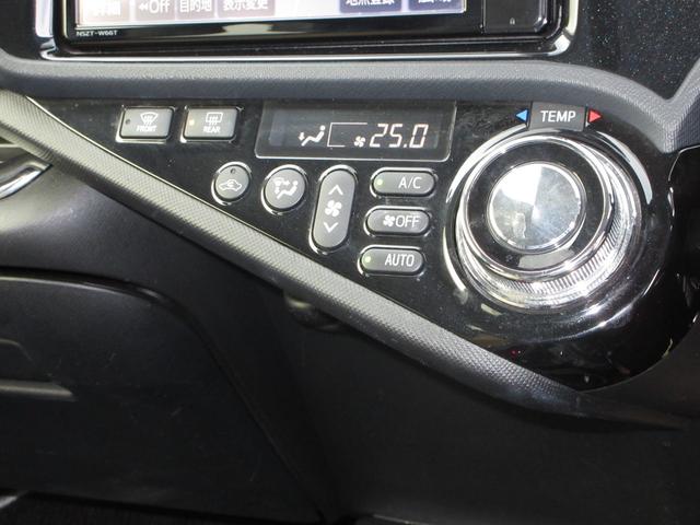 アクア GG’s /禁煙車/トヨタ純正ナビ/Bluetooth/フルセグ/音楽録音再生/DVD/CD/AM・FM/Rカメラ/ETC/衝突軽減ブレーキ/シートヒーター/LEDヘッドライト/スマートキー/純正アルミホイール(14枚目)