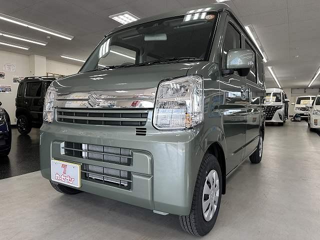 エブリイ ジョイン 届出済未使用車 新色アイビーグリーン 屋内保管 走行5キロ LEDヘッドライト プッシュスタート シートヒーター デュアルカメラブレーキサポート リアヒータ 分割リアシート 障害物センサー電動格納ミラ(21枚目)