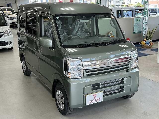 エブリイ ジョイン 届出済未使用車 新色アイビーグリーン 屋内保管 走行5キロ LEDヘッドライト プッシュスタート シートヒーター デュアルカメラブレーキサポート リアヒータ 分割リアシート 障害物センサー電動格納ミラ(22枚目)