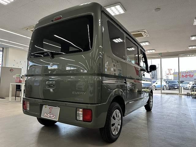 エブリイ ジョイン 届出済未使用車 新色アイビーグリーン 屋内保管 走行5キロ LEDヘッドライト プッシュスタート シートヒーター デュアルカメラブレーキサポート リアヒータ 分割リアシート 障害物センサー電動格納ミラ(23枚目)