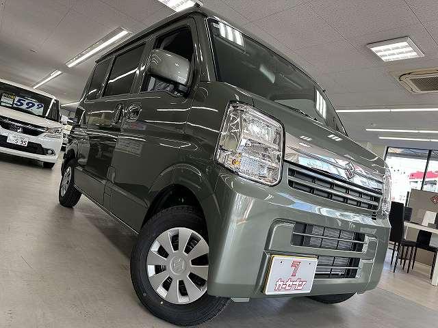 エブリイ ジョイン 届出済未使用車 新色アイビーグリーン 屋内保管 走行5キロ LEDヘッドライト プッシュスタート シートヒーター デュアルカメラブレーキサポート リアヒータ 分割リアシート 障害物センサー電動格納ミラ(50枚目)