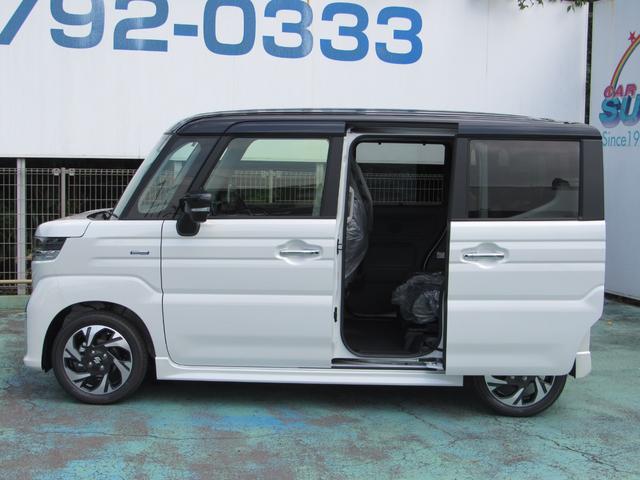 スペーシアカスタム ハイブリッドＸＳターボ　届出済未使用車／スマートキー／両側パワースライドドア／ＬＥＤヘッドライト／クルーズコントロール／アイドリングストップ／コーナーセンサー／レーダーブレーキ／運転席助手席エアバッグ／サイドエアバッグ（9枚目）