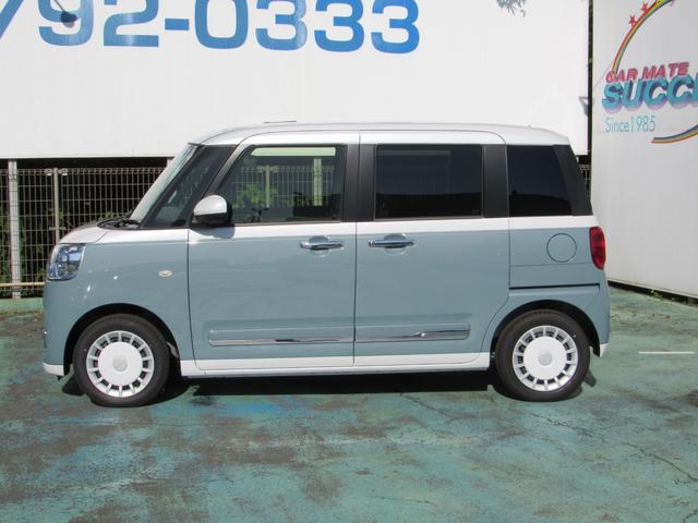 ムーヴキャンバス ストライプスＧターボ　届出済未使用車／アラウンドビューモニター対応／スマートキー／両側パワースライドドア／ＬＥＤヘッドライト／クルーズコントロール／アイドリングストップ／コーナーセンサー／運転席助手席エアバッグ（9枚目）